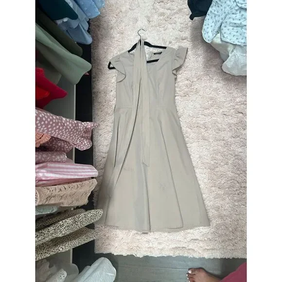 V-neck Ruffle Sleeve Belted Dress Shein Size S - Picture 2 of 2